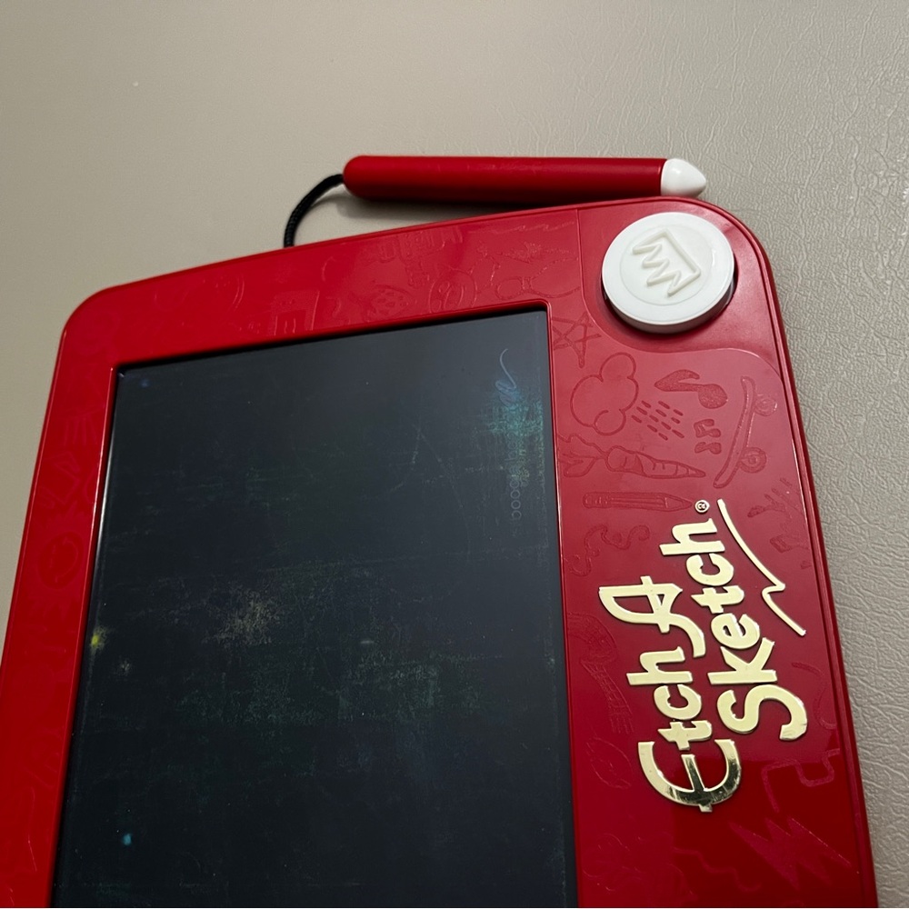 Etch A Sketch Red Drawing Pad Multicolored Screen Stylus Stampers toy - Picture 5 of 9